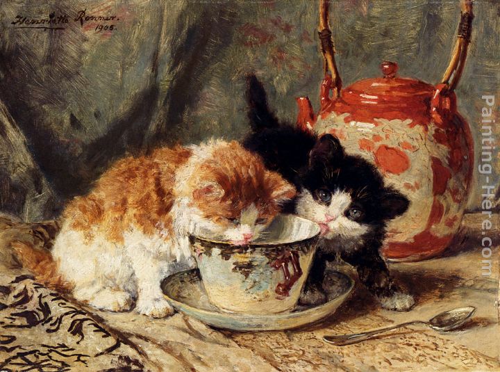 Tea Time painting - Henriette Ronner-Knip Tea Time art painting